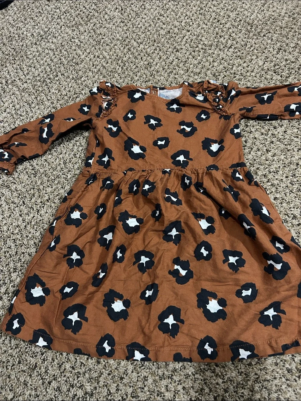 The Children's Place Brown Leopard Print Dress & Blue Denim Dress Set
